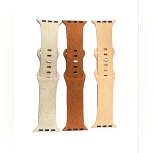 3  Flower Engraved Bands Compatible with Apple Watch Band38,40,41,mm